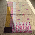 Lotus Haze Vintage Cotton Kantha Throw