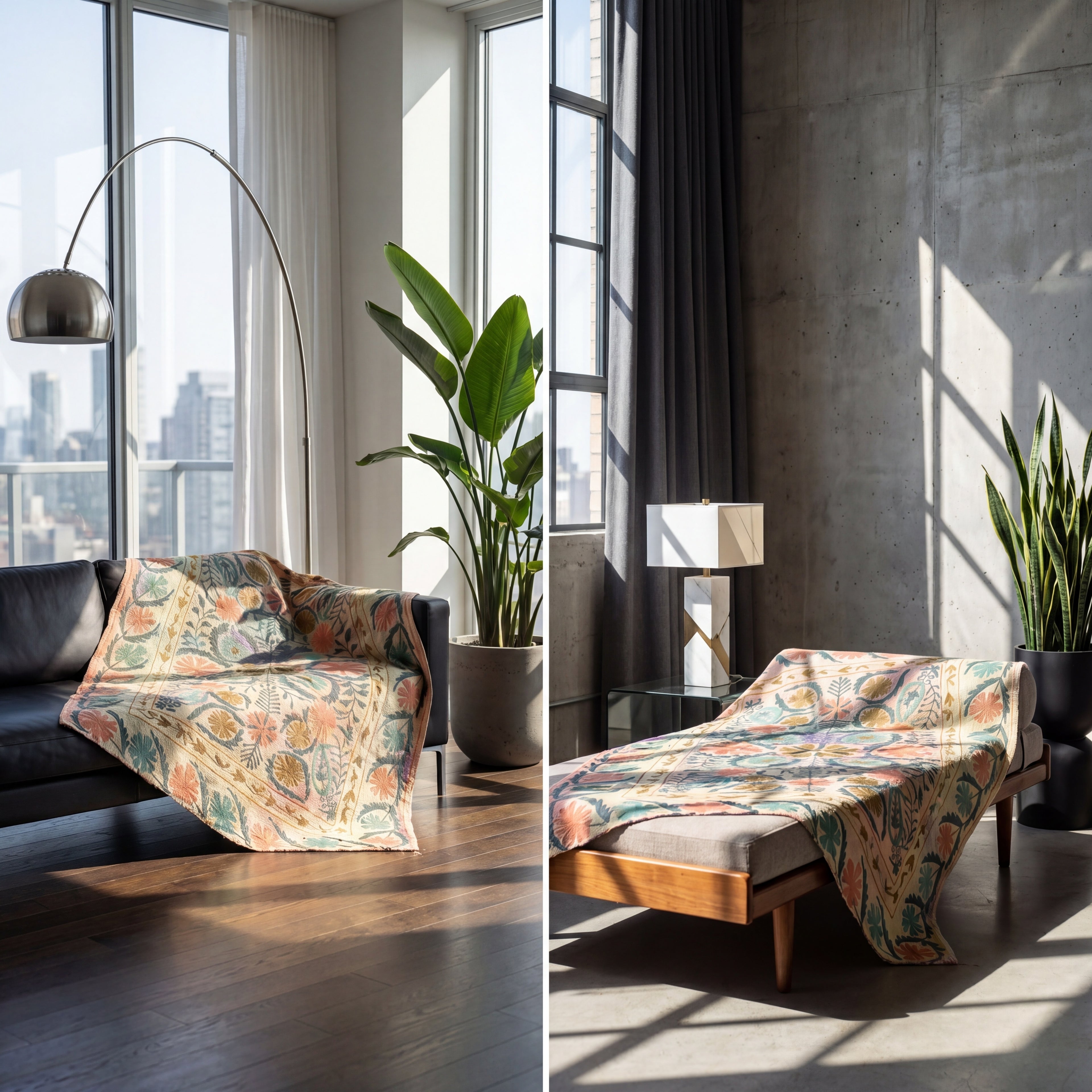 Whispering Amber Luxury Vintage Suzani Kantha Throw