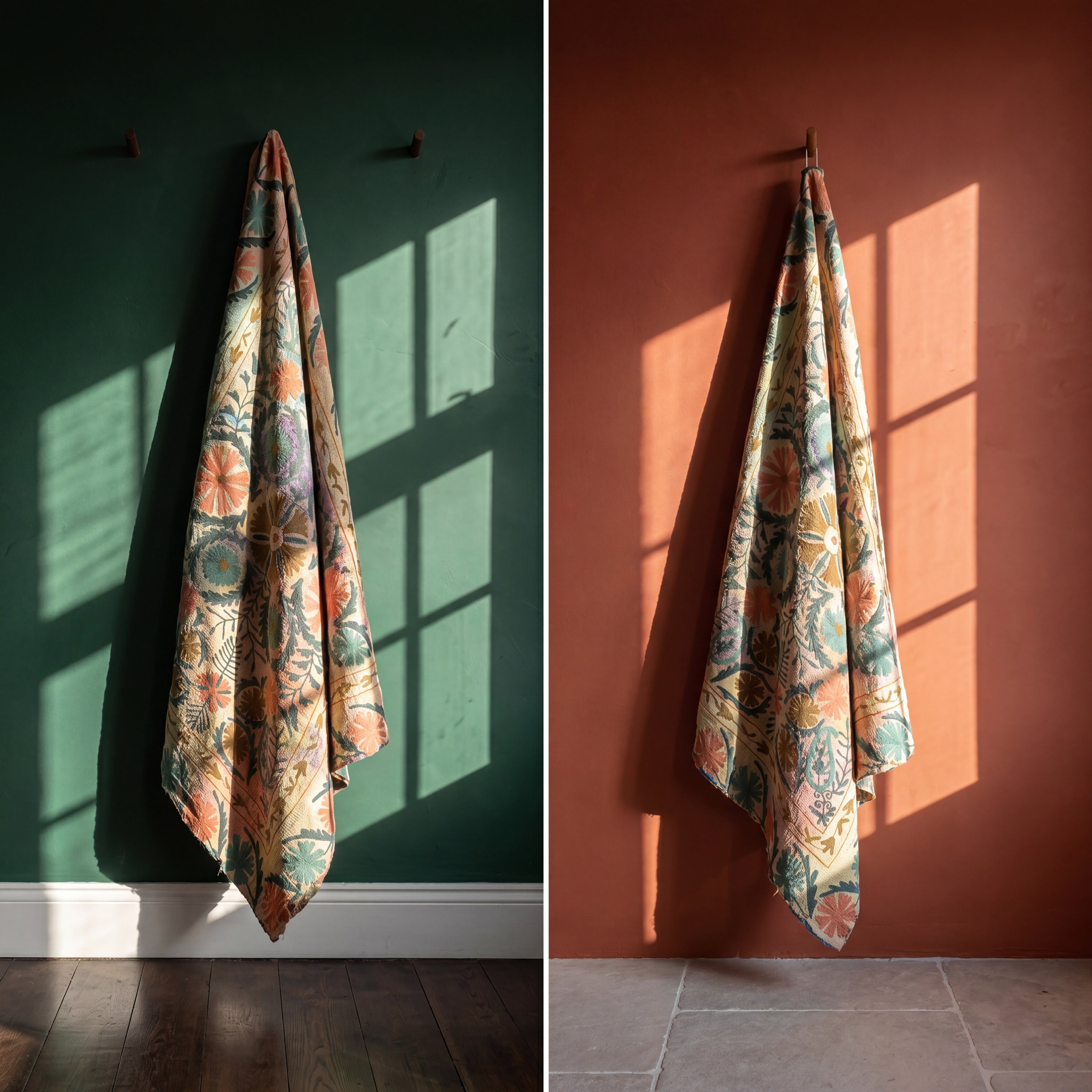 Whispering Amber Luxury Vintage Suzani Kantha Throw