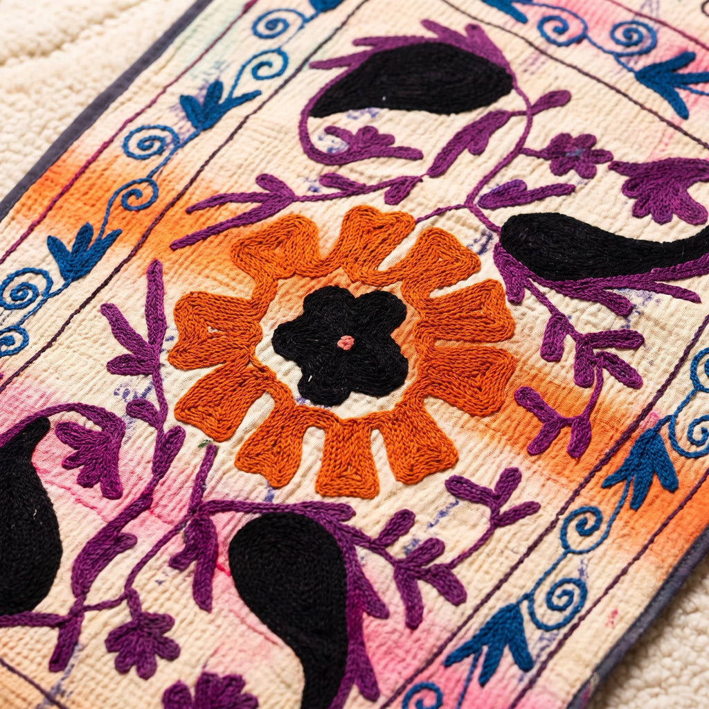 Northern Meadow Exclusive Hand Embroidered Suzani Kantha Runner