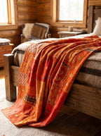 Indigo Dream Handmade Patola Kantha Queen Bedspread