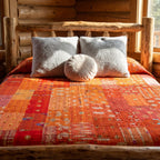 Indigo Dream Handmade Patola Kantha Queen Bedspread