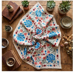 Swaying Sprig Hand-Embroidered Cotton Suzani Throw