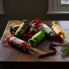 Handcrafted Cotton and Velvet Christmas Cracker Ornaments : Pack of 4