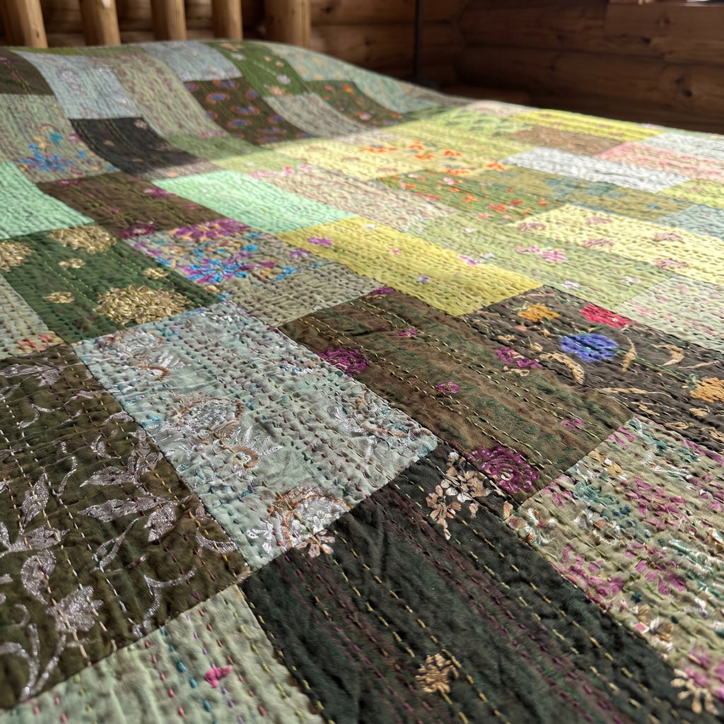 Artful Clay Luxury Patola Kantha Bedspread