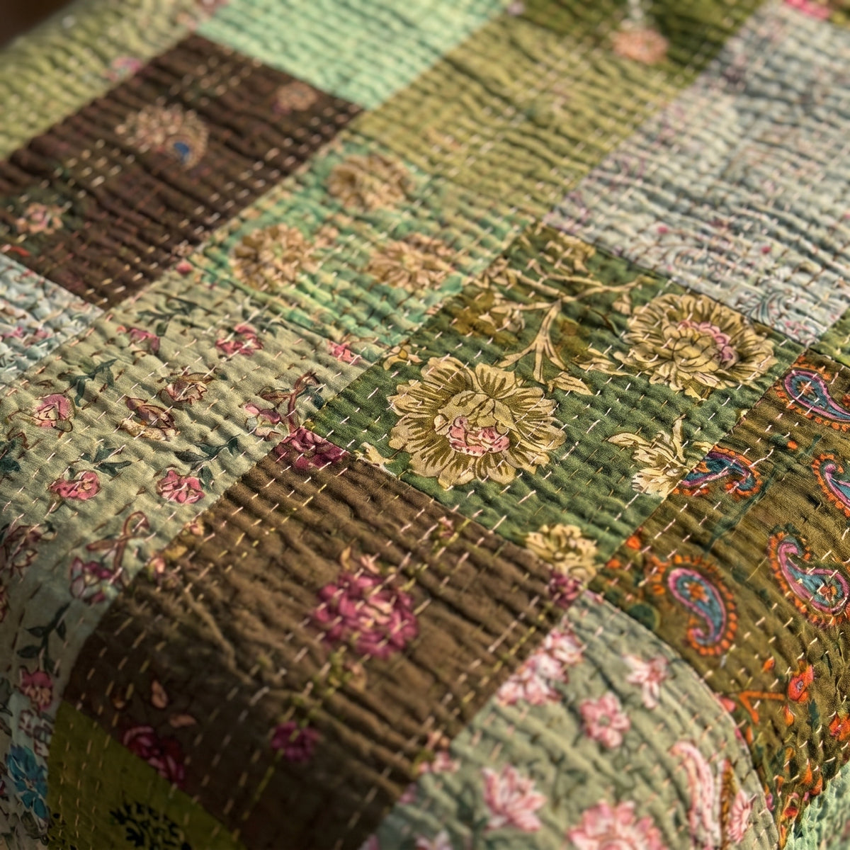 Artful Clay Luxury Patola Kantha Bedspread