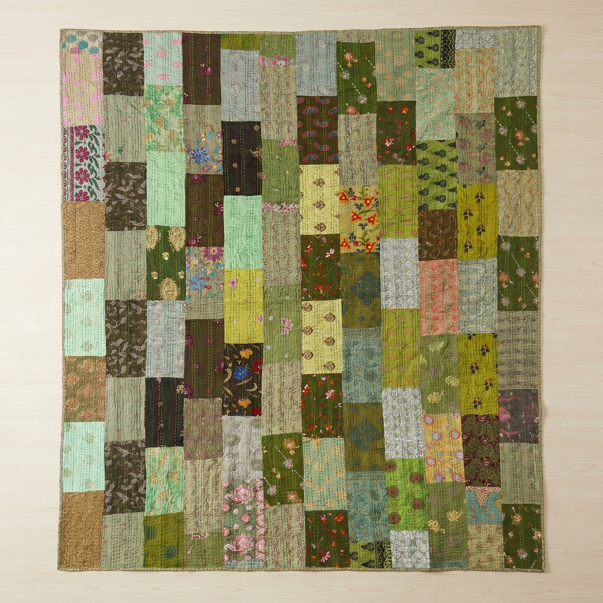 Artful Clay Luxury Patola Kantha Bedspread