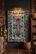 Lush Bloom Luxury Vintage Suzani Kantha Throw