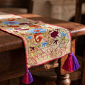 Willow Garden Exclusive Hand Embroidered Suzani Kantha Runner