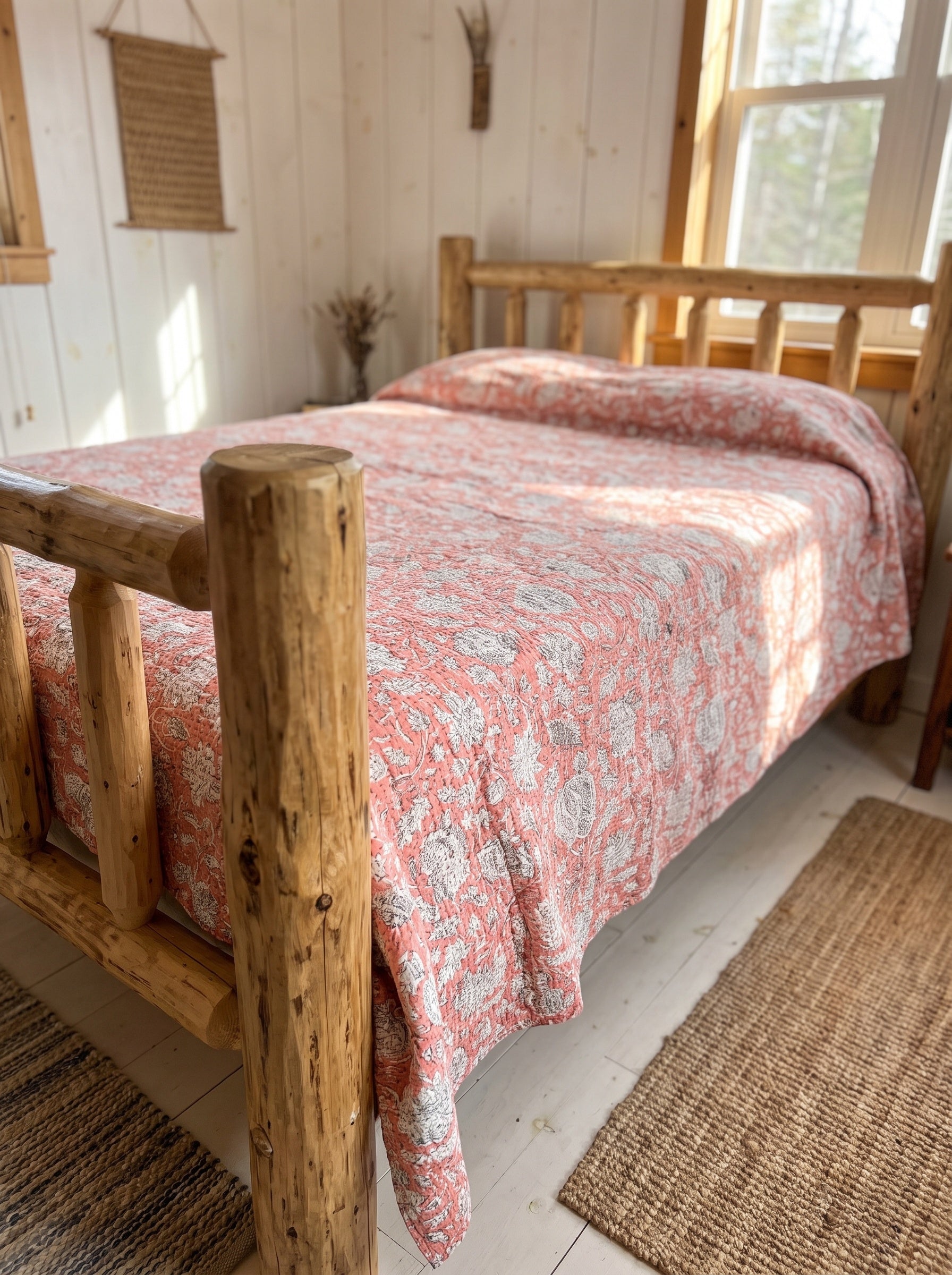 Pure Dawn Handmade Kantha Bedspread