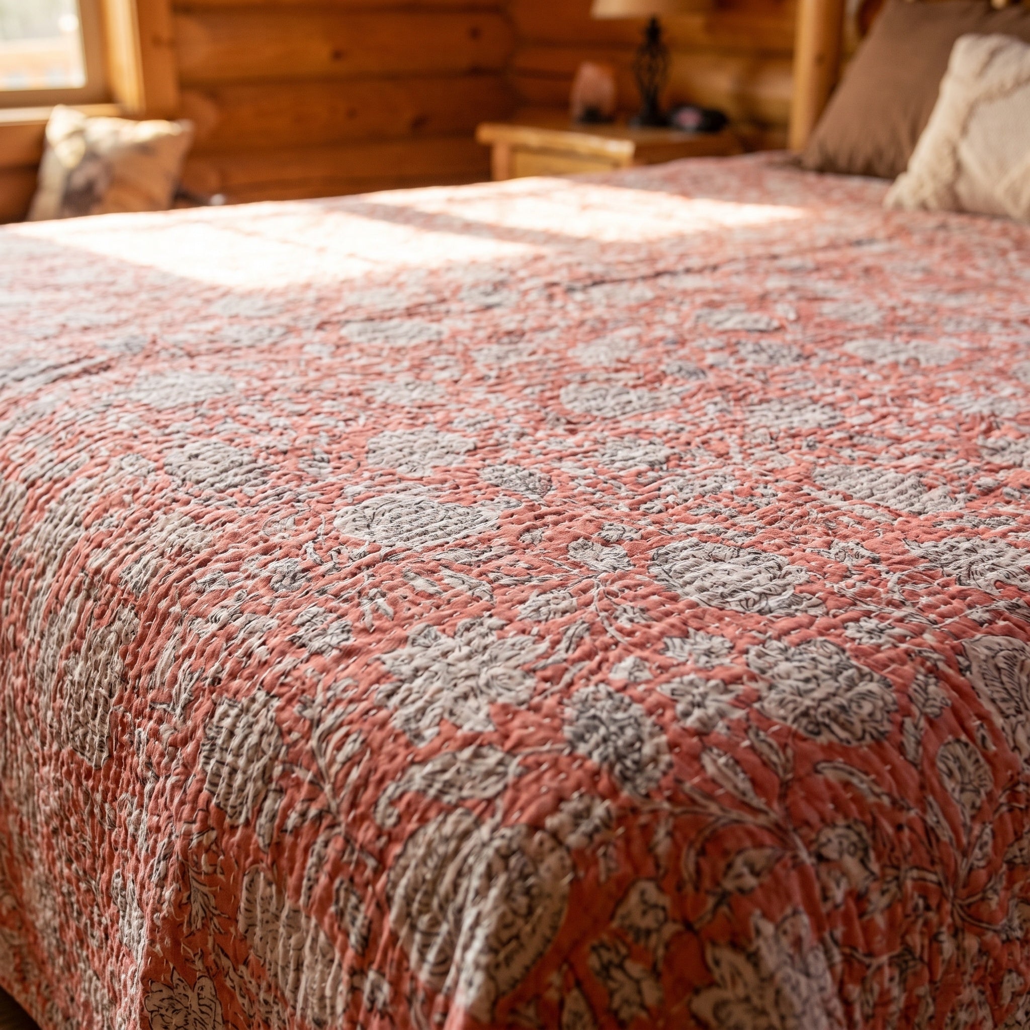 Pure Dawn Handmade Kantha Bedspread