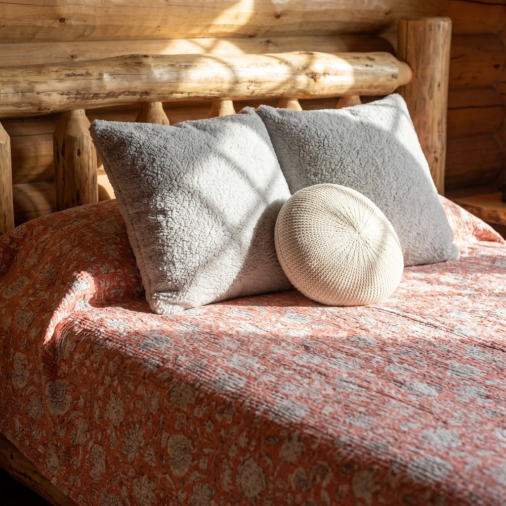 Pure Dawn Handmade Kantha Bedspread