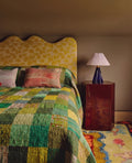Couvre-lit king size Patola fait main vert luxuriant