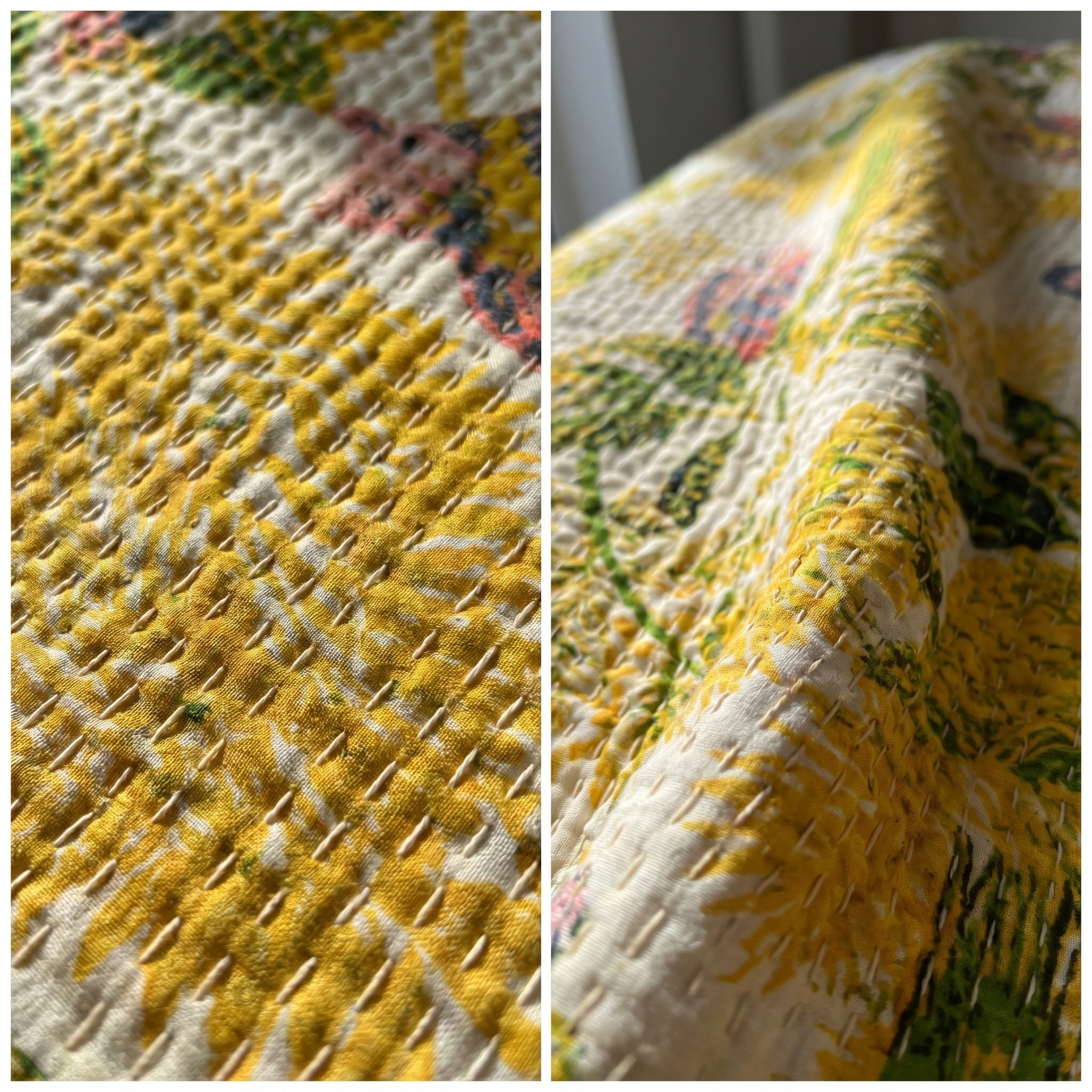 Dreamy Indigo Cotton Reversible Kantha Throw