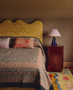 Serene Mist Handmade Ajrakh Queen Bedspread