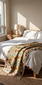Botanical Bloom Suzani throw — separated gallery photo 1