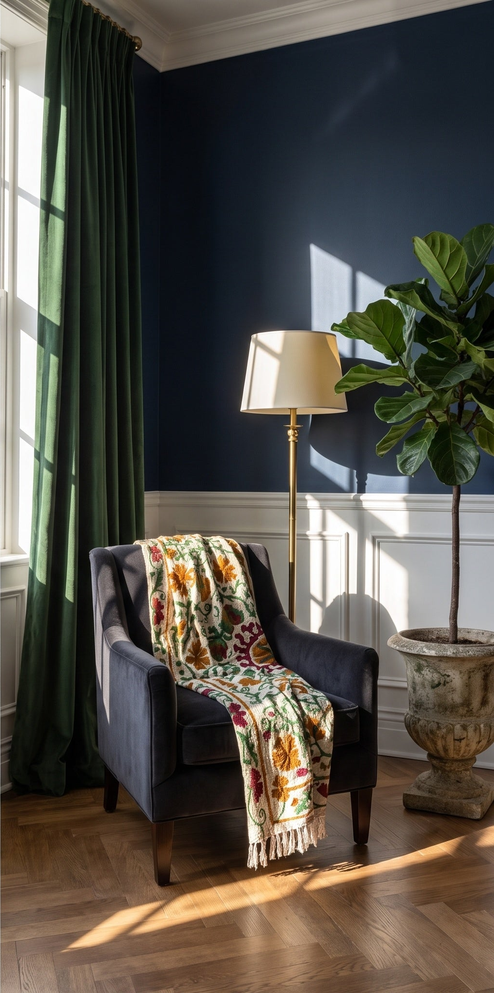 Botanical Bloom Suzani throw — separated gallery photo 4