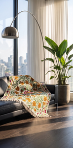 Botanical Bloom Suzani throw — separated gallery photo 5