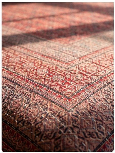 Indigo Mist Handmade Kantha Ajrak Queen Bedspread