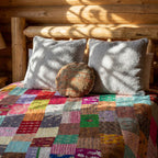 Fern Amber Handmade Patola Kantha Bedspread