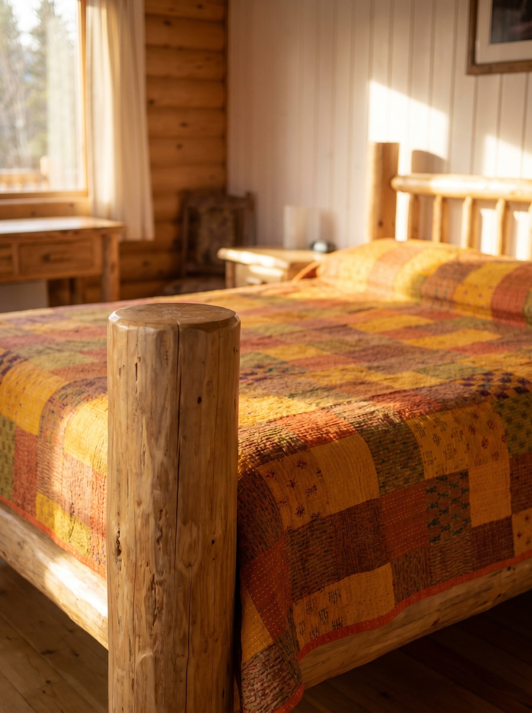 Rust Echo Handmade Patola King Bedspread