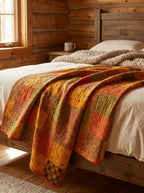Rust Echo Handmade Patola King Bedspread