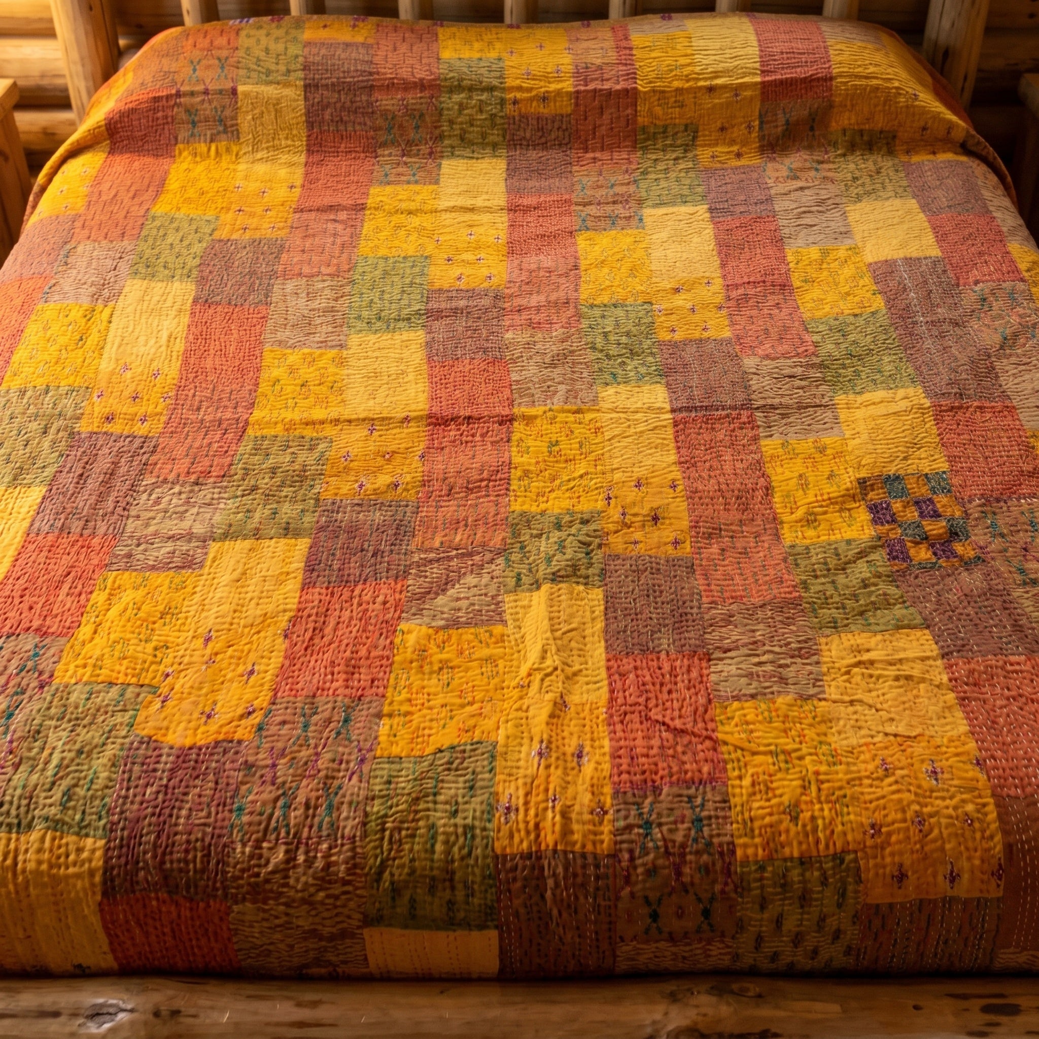 Rust Echo Handmade Patola King Bedspread