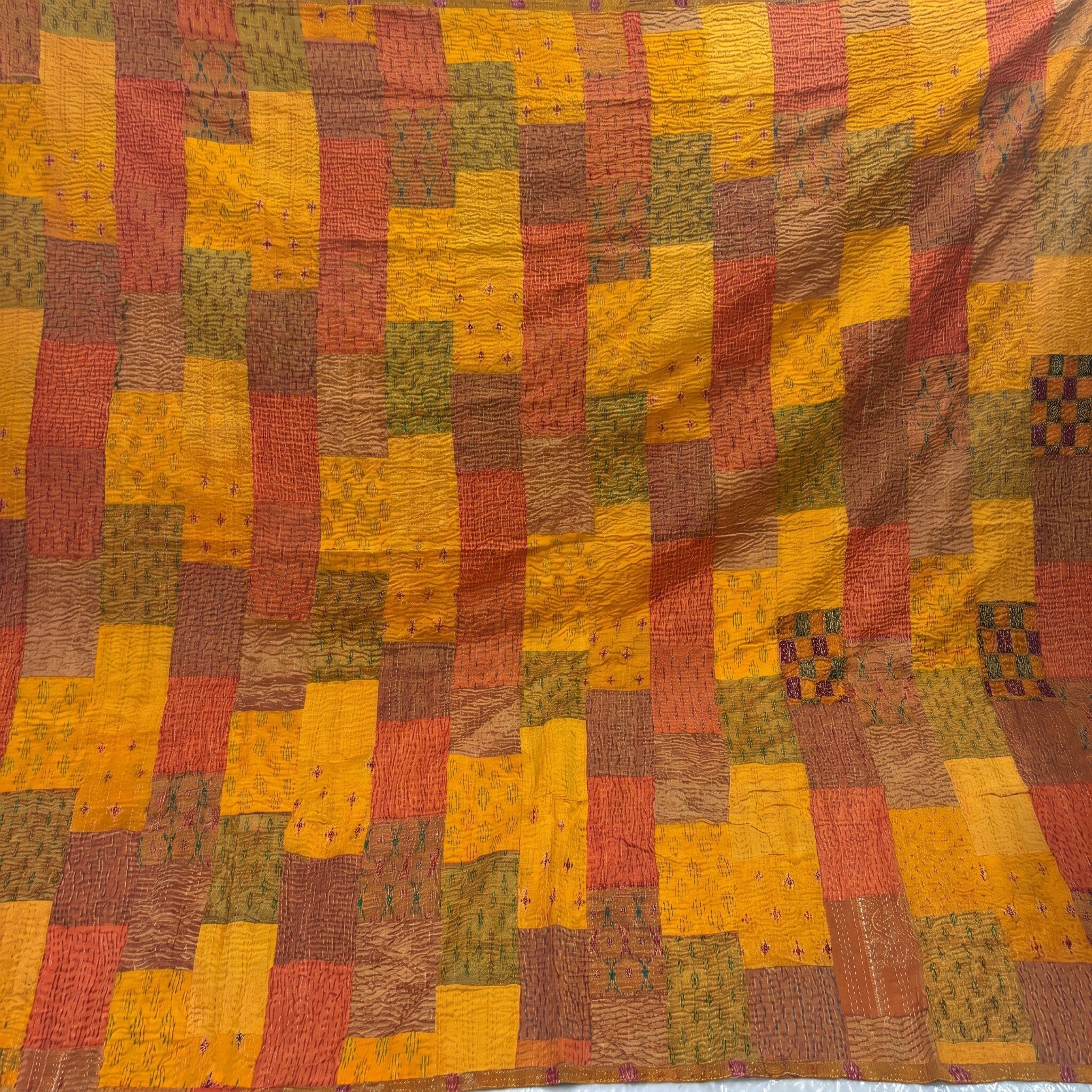 Rust Echo Handmade Patola King Bedspread