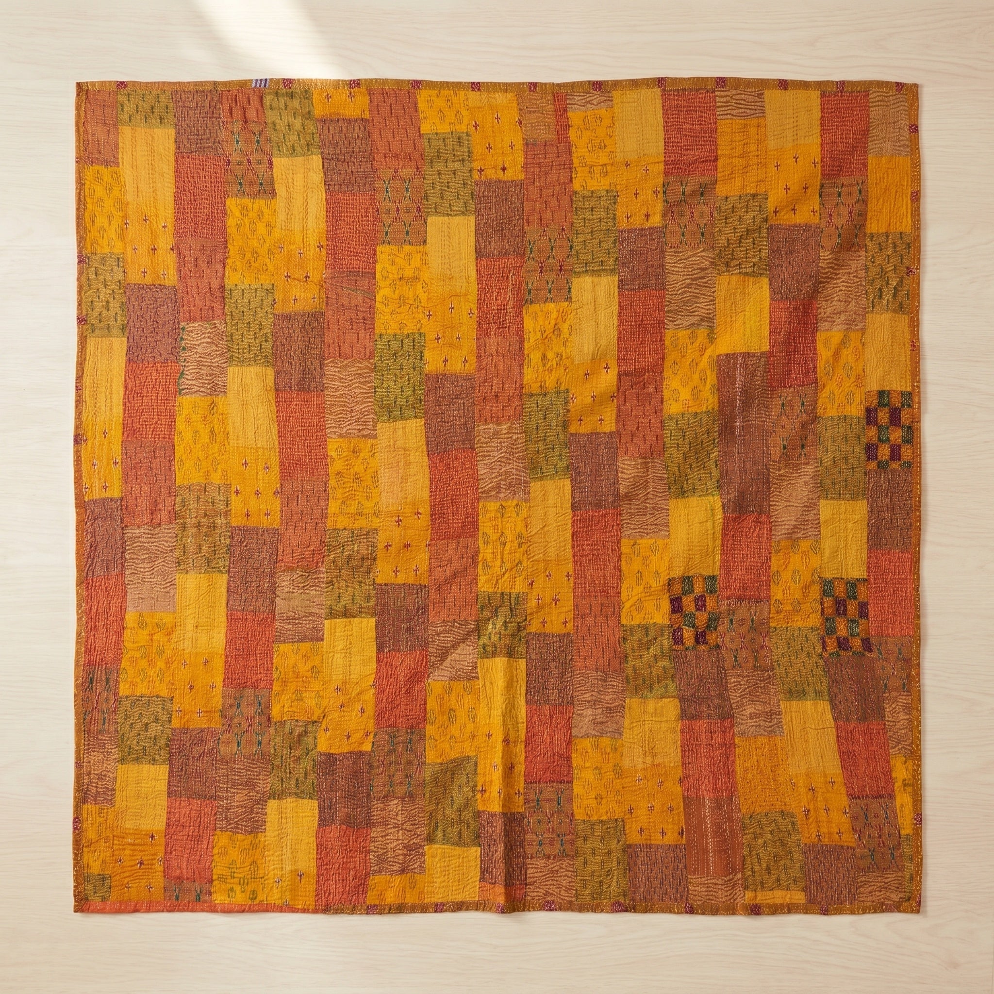 Rust Echo Handmade Patola King Bedspread
