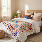 Tumbling Thicket Hand-Embroidered Velvet Suzani Throw