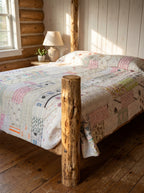 Gilded Indigo Luxury Patola Kantha Bedspread