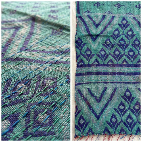 A Ember Vintage Handmade Kantha Silk Runner