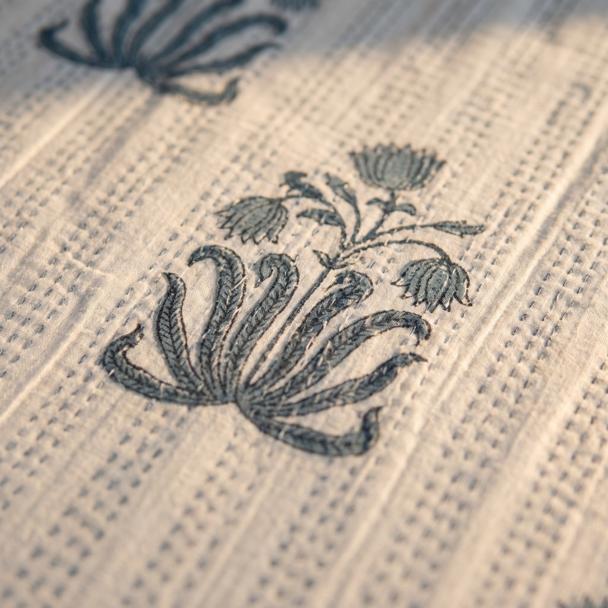 Tangling Teak Handmade Kantha Queen Bedspread