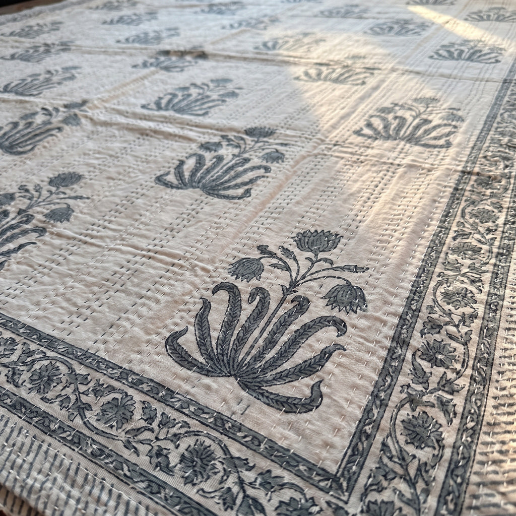 Tangling Teak Handmade Kantha Queen Bedspread