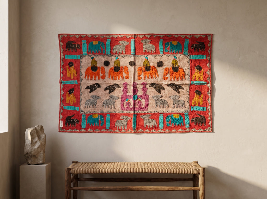 Harebell Appliqué Pure Cotton Wall Hanging