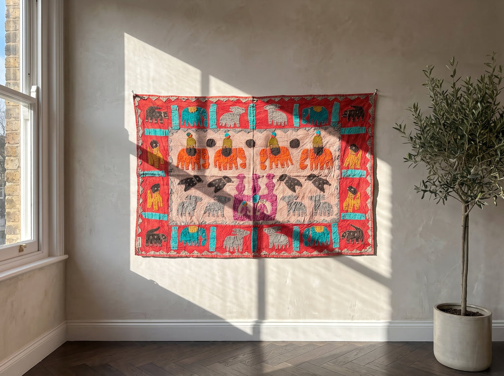 Harebell Appliqué Pure Cotton Wall Hanging