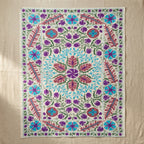 River Pebble Hand-Embroidered Cotton Throw