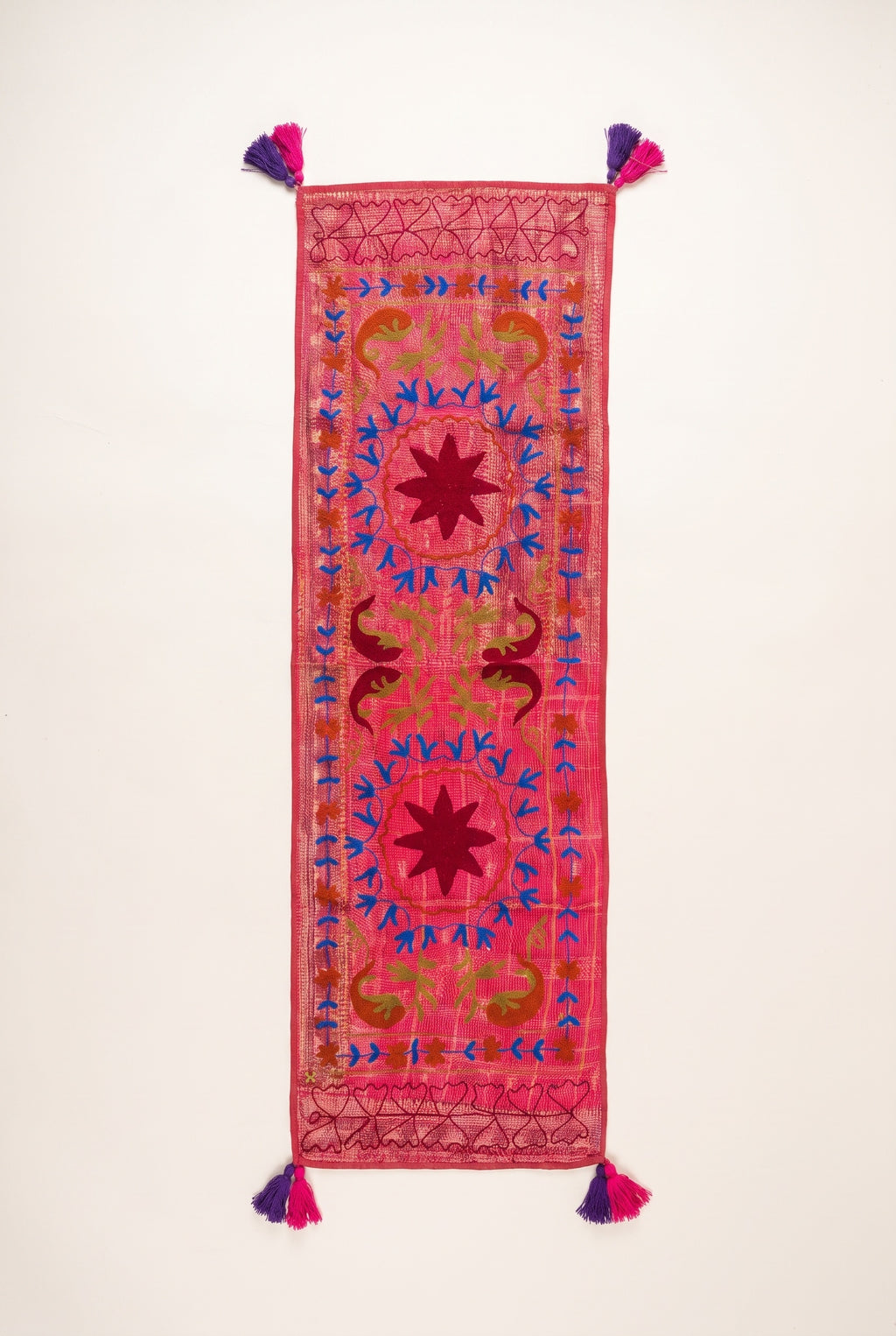 Maple Grove Exclusive Hand Embroidered Suzani Kantha Runner