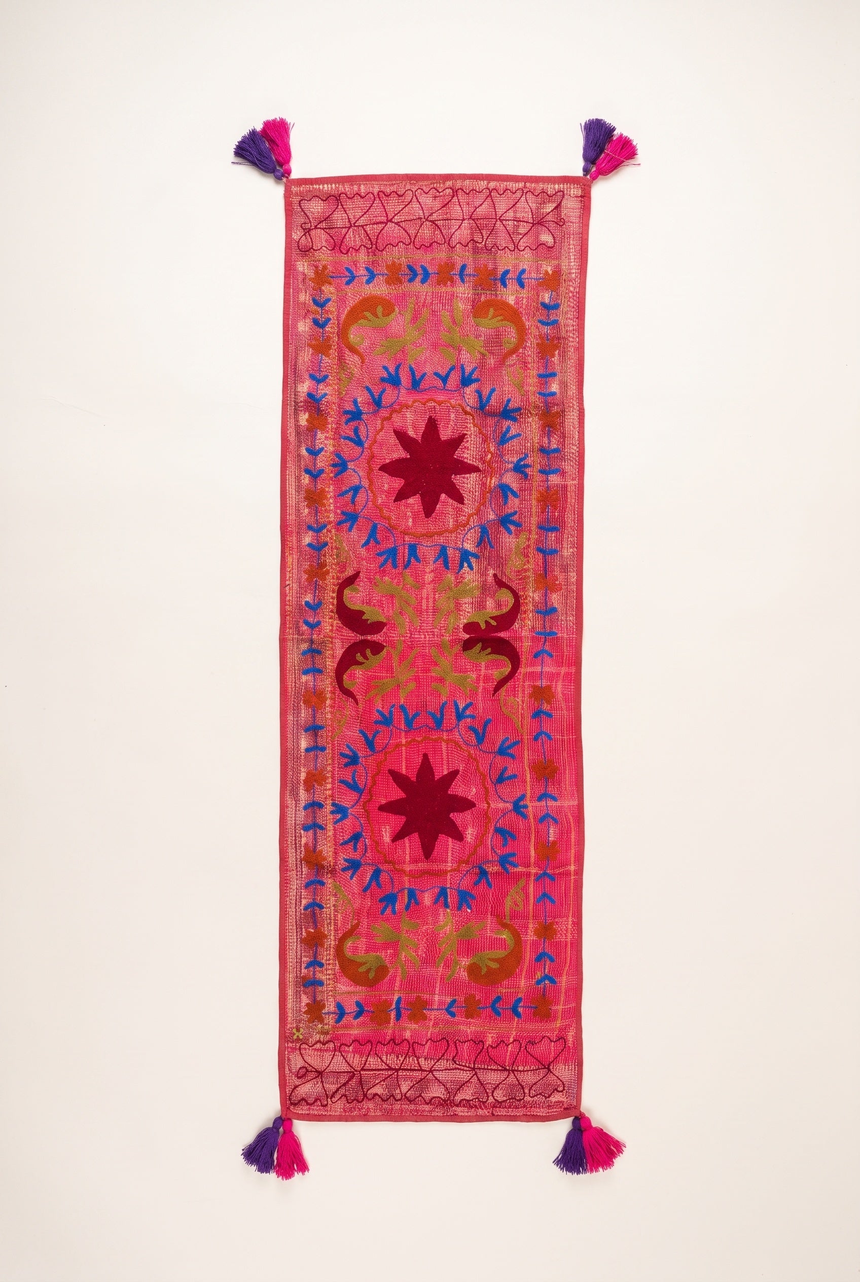 Maple Grove Exclusive Hand Embroidered Suzani Kantha Runner