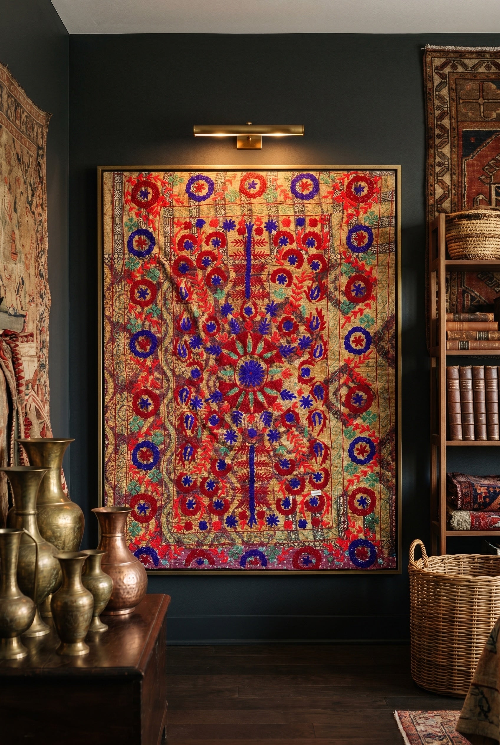 Ivy Fern Luxury Vintage Suzani Kantha Throw