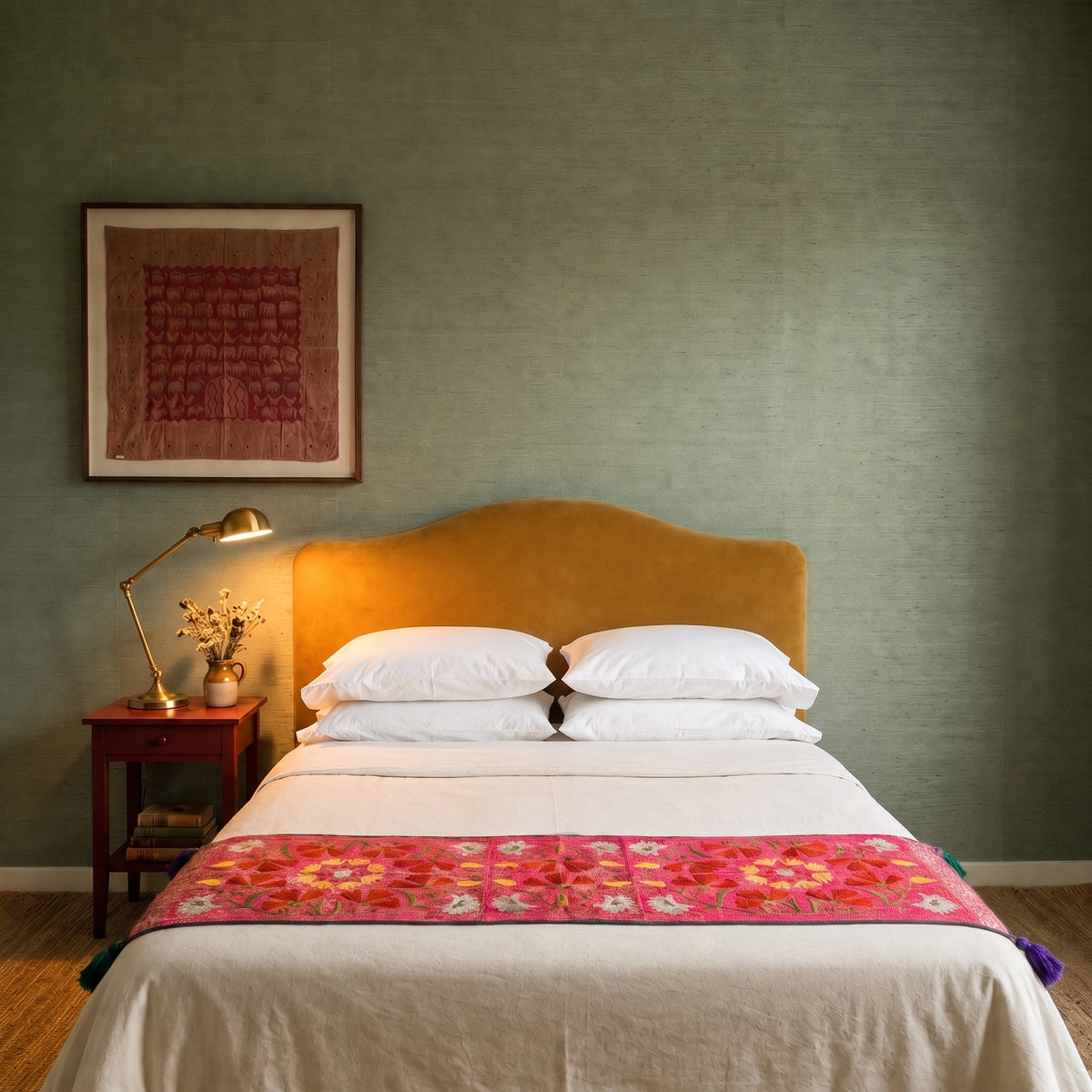 Juniper Trail Exclusive Hand Embroidered Suzani Kantha Runner