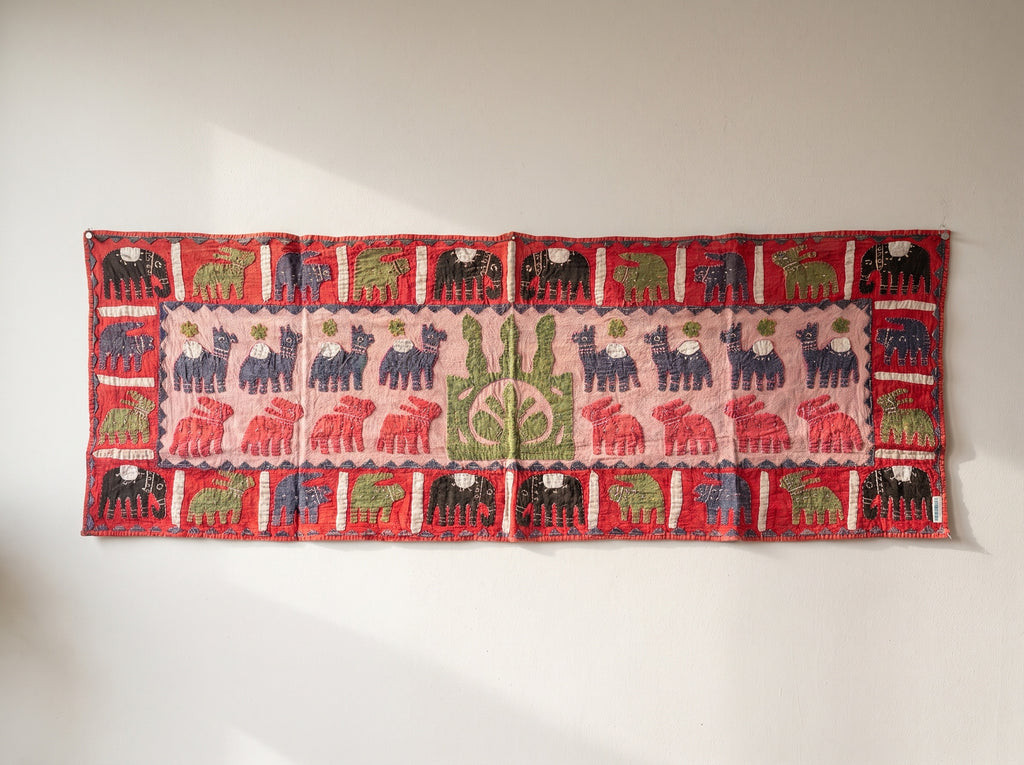 Maidenhair Fern Appliqué Pure Cotton Wall Hanging
