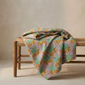 Verdant Fern Cotton Reversible Kantha Throw