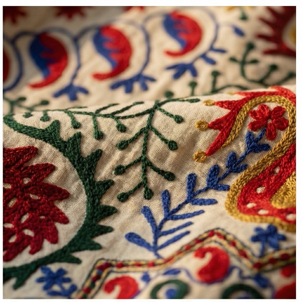 Velvet Vesper Hand-Embroidered Luxury Throw