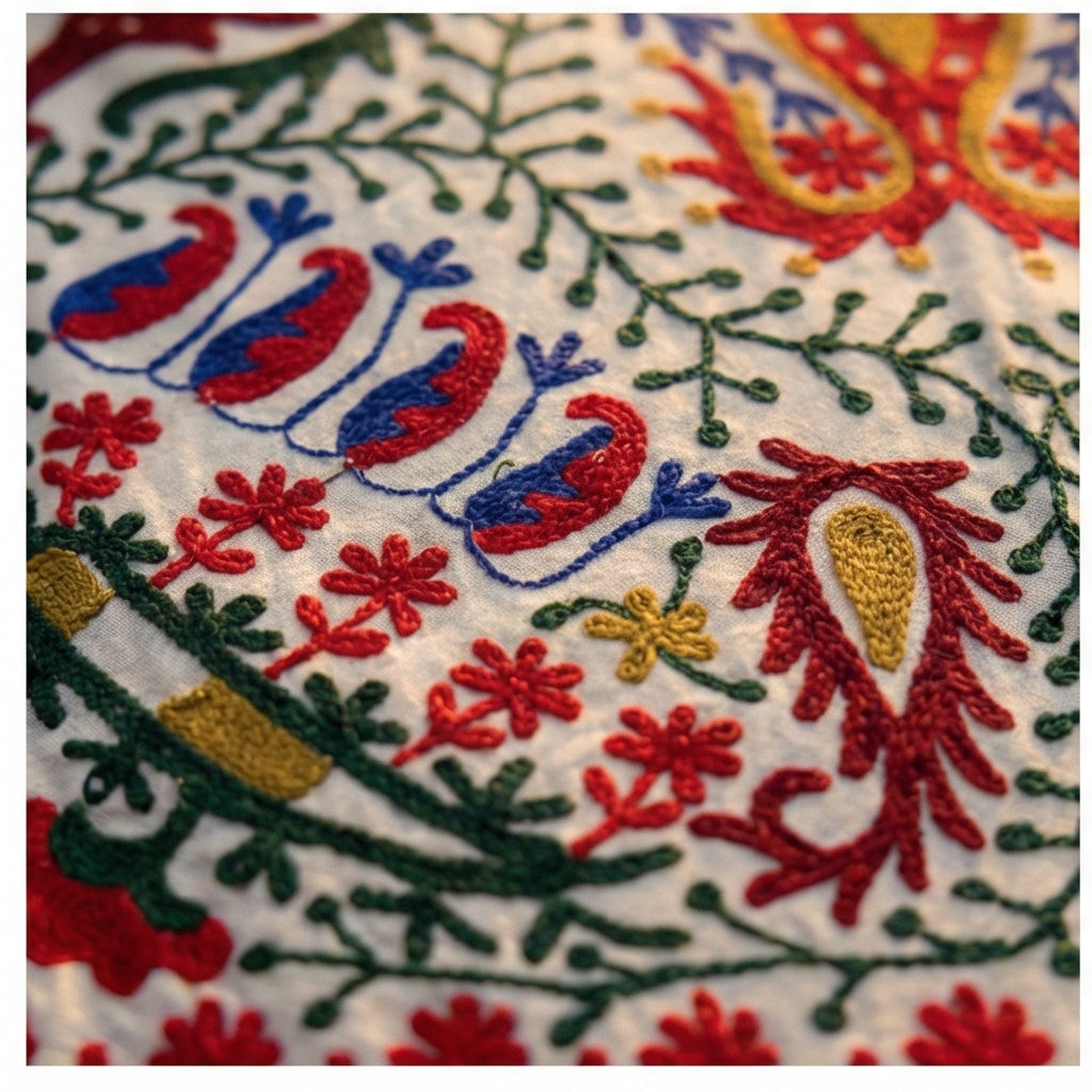 Velvet Vesper Hand-Embroidered Luxury Throw