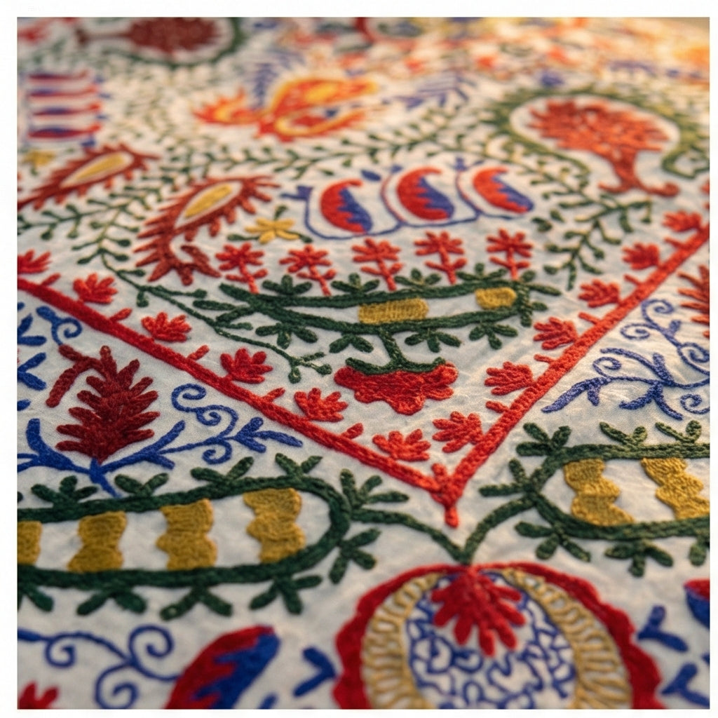 Velvet Vesper Hand-Embroidered Luxury Throw