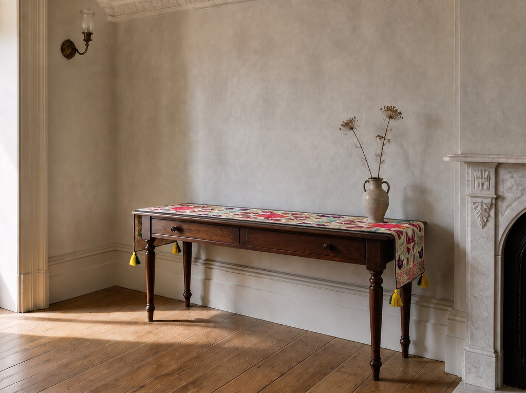 Birch Garden Exclusive Hand Embroidered Suzani Kantha Runner