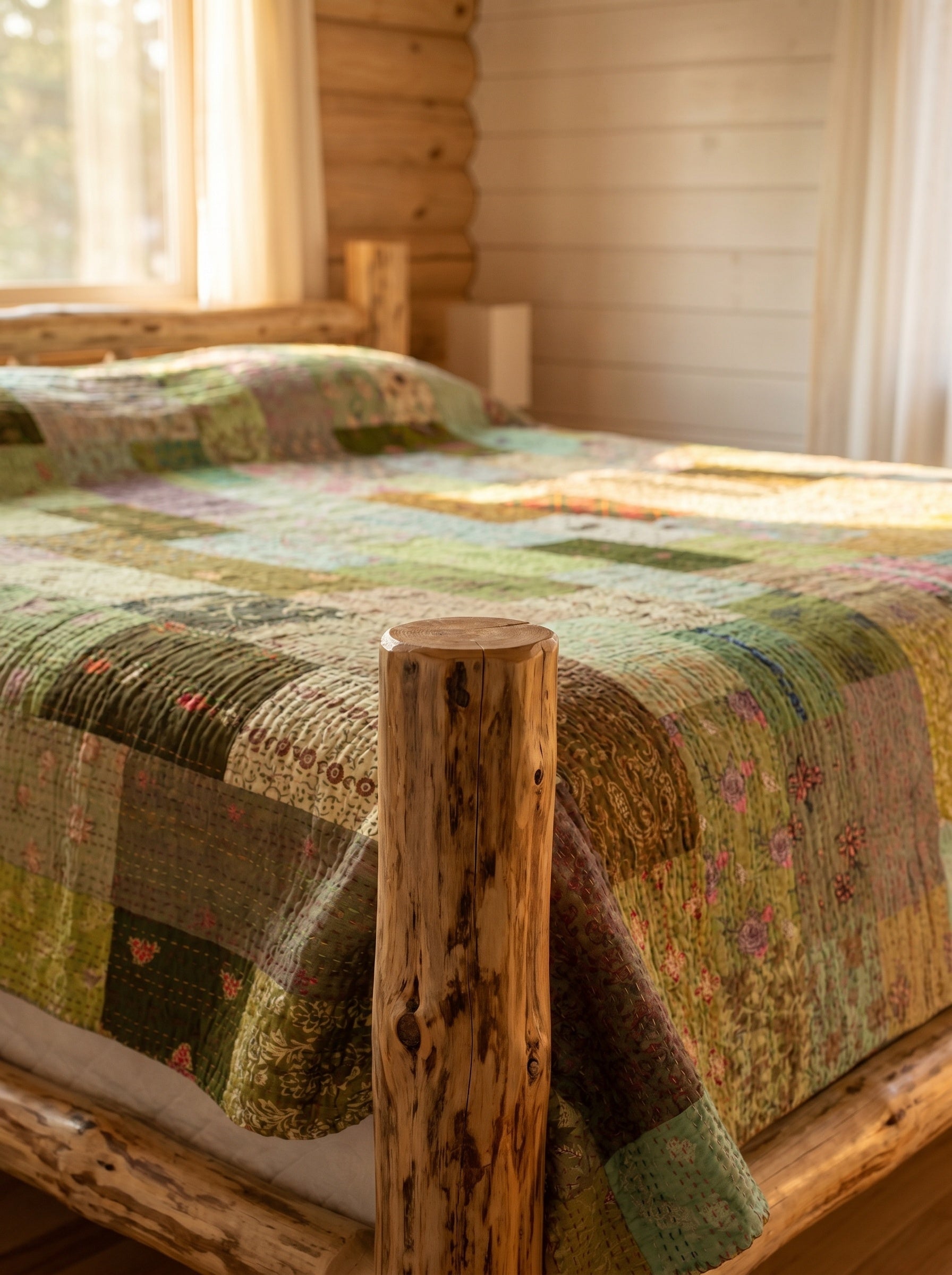 Silken Mist Luxury Patola Kantha Bedspread