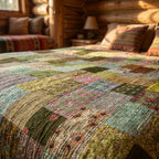 Saffron Glow Handmade Patola King Kantha Bedspread
