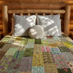 Silken Mist Luxury Patola Kantha Bedspread